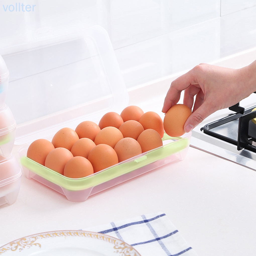 Khay nhựa đựng trứng 15 ngăn trong suốt có nắp đậy tiện lợi