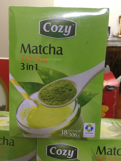 TRÀ MATCHA TRÀ SỮA COZY 3 in 1 306g 18 túi x 17g