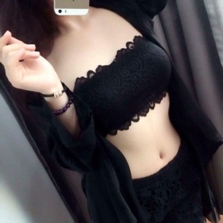 Áo ống ren có mút lót khuy cài, ren đẹp