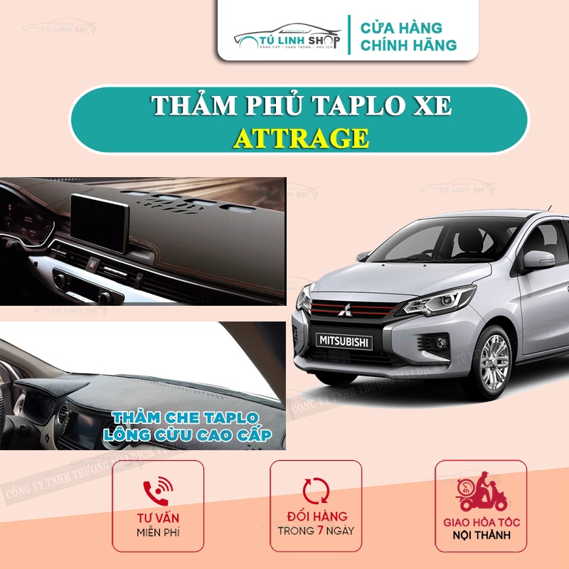 [Mã LIFEAUMAY giảm 10% tối đa 30k đơn 150k] Thảm taplo Attrage bằng lông Cừu 3 lớp hoặc Da Cacbon