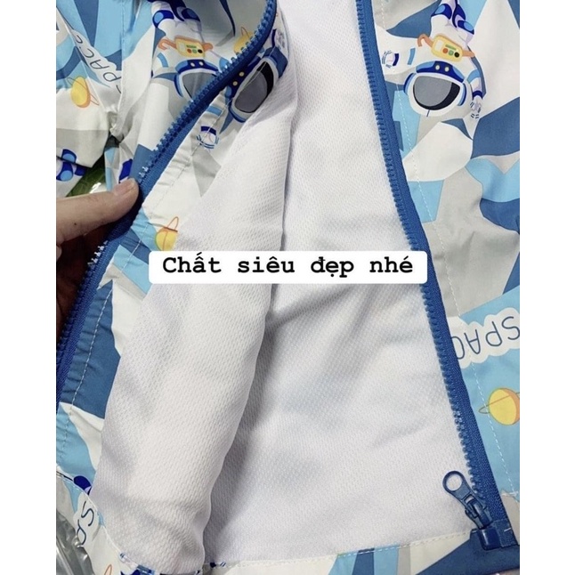 ÁO KHOÁC GIÓ 2 LỚP BÉ TRAI SIZE ĐẠI