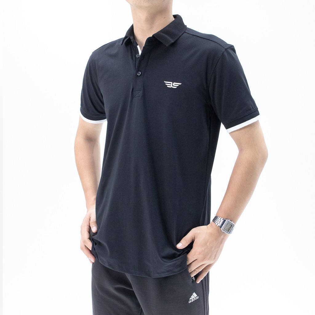 Áo 𝗣𝗼𝗹𝗼 𝗻𝗮𝗺 cổ bẻ phối UCO vải cotton cá sấu cao cấp, chuẩn form, sang trọng lịch sự màu đen, trắng 𝟬𝟯𝟭𝟴- 𝗘𝗠𝗦𝗣𝗢 | BigBuy360 - bigbuy360.vn