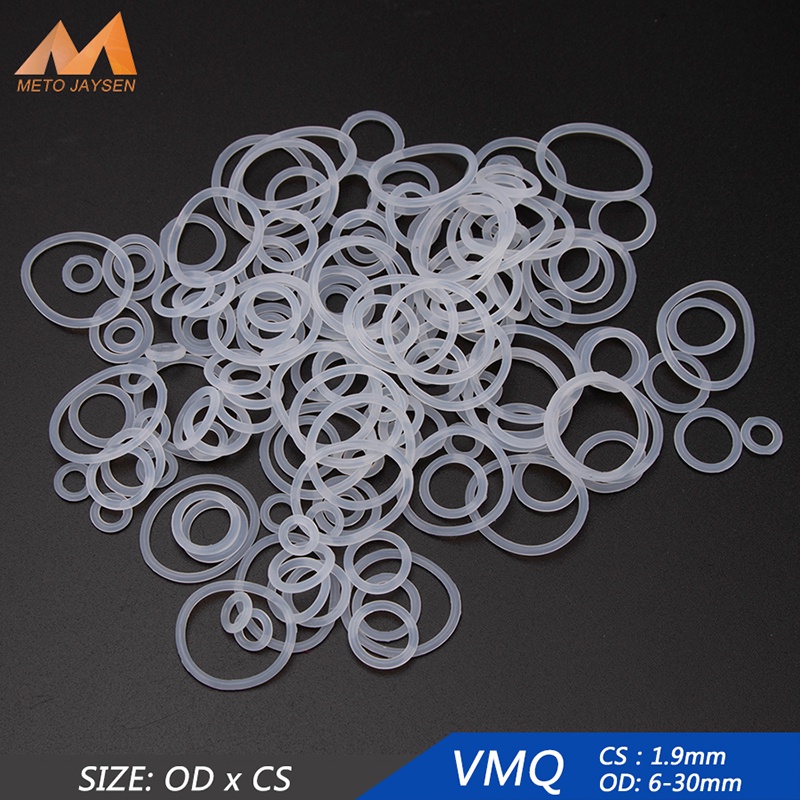 Set 100 Vòng Đệm Cao Su silicone Hình Chữ o Kích Thước 6mm-30mm cs 1.9mm