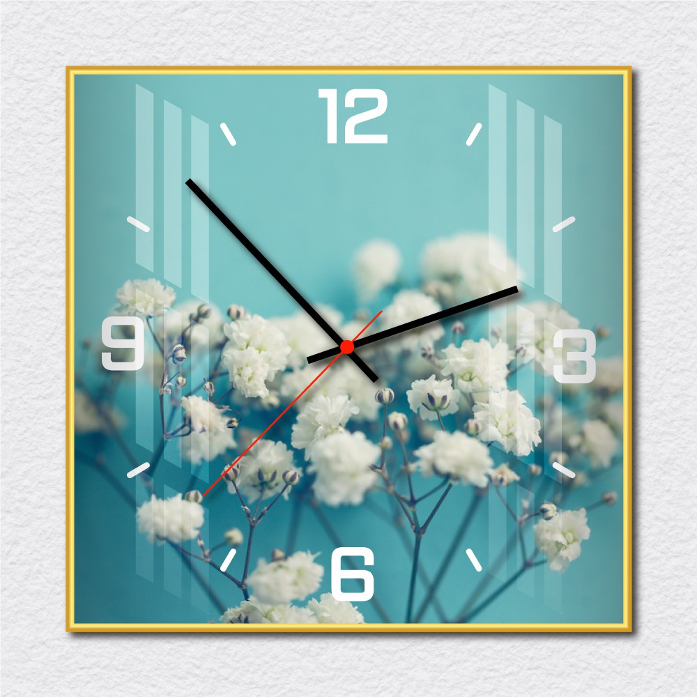[HCM] Đồng hồ gỗ vintage hoa treo tường xinh xắn - đồng hồ treo tường giá rẻ - tặng kèm đinh 3 chân không khoan tường
