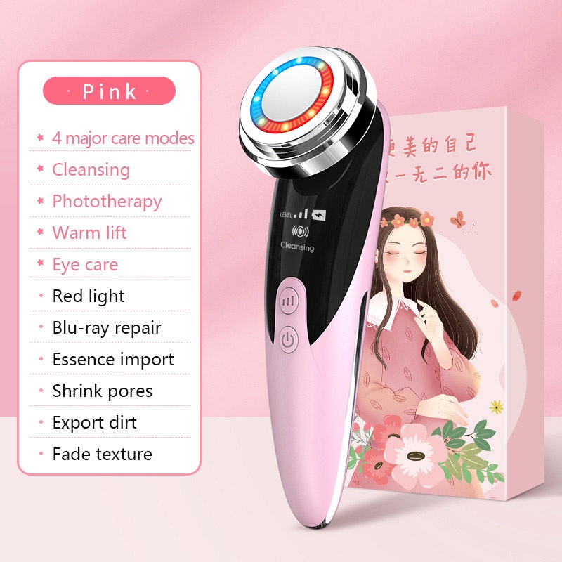 [Hàng mới về] Máy massage da mặt 5 trong 1 có đèn led chống lão hóa cho làn da đàn hồi