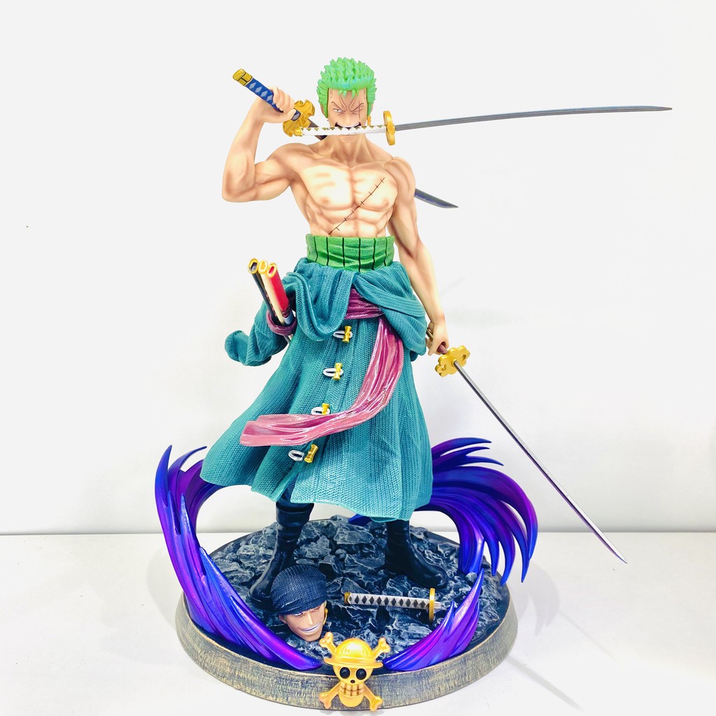 Mô hình Roronoa Zoro Siêu Đẹp tam kiếm cao 36 cm, Nặng 3kg ( 2 Đầu ) - Figure Tượng One Piece