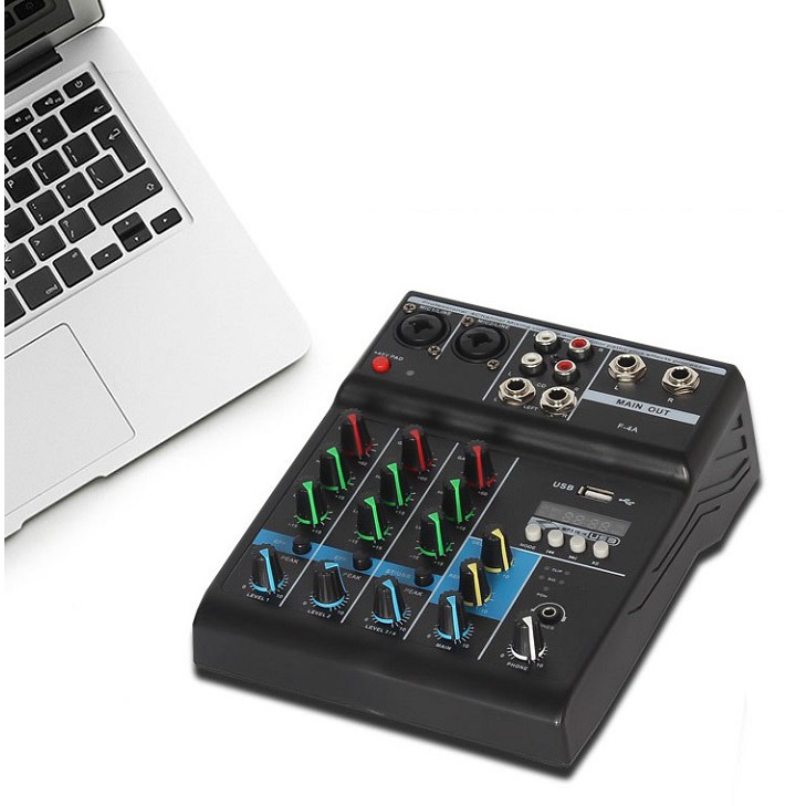 [Mã 155ELSALE giảm 7% đơn 300K] Bộ Mixer Âm Thanh Hát Live, Thu Âm, Điều Khiển Trộn Âm Thanh Bluetooth F4A Cao Cấp