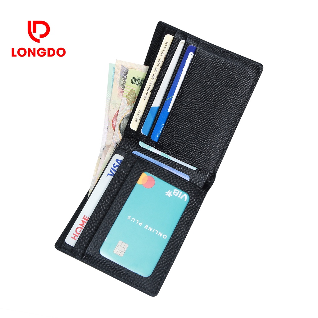Ví da nam ngang cao cấp - Cam kết 100% da bò thật - Bảo hành 5 năm - Thương hiệu uy tín Longdo Leather - B02