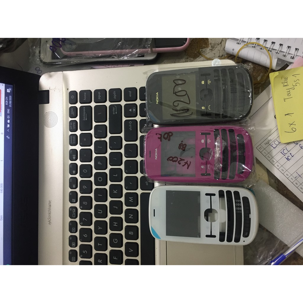 vỏ nokia asha 200/201 có xương các màu.