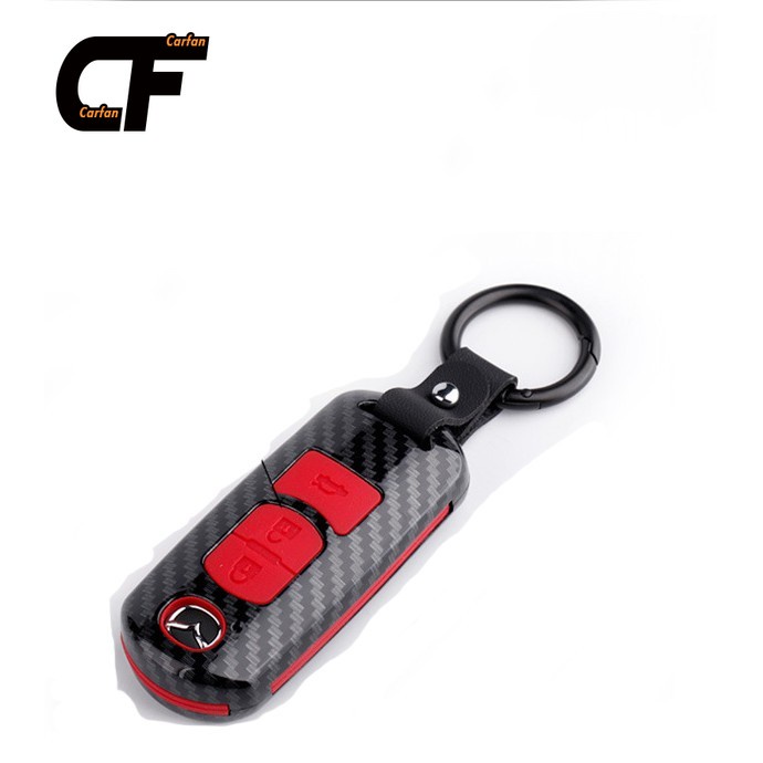 Vỏ ốp vân carbon dành cho chìa khóa ô tô Mazda CX5 3 6 Vỏ chìa khóa 1 mục