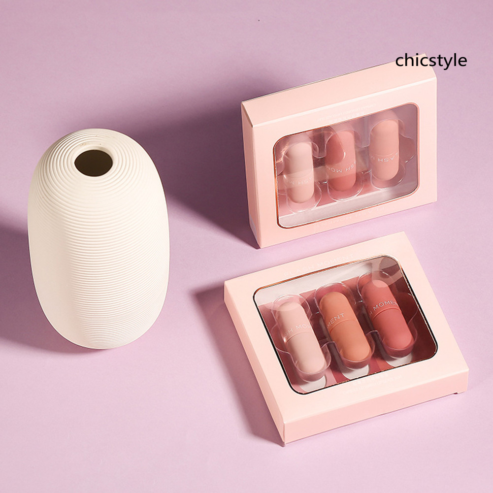 (Hàng Mới Về) Set 3 Son Kem Lì Mịn Mượt Như Nhung Lâu Trôi Thiết Kế Hình Viên Thuốc Mini | BigBuy360 - bigbuy360.vn