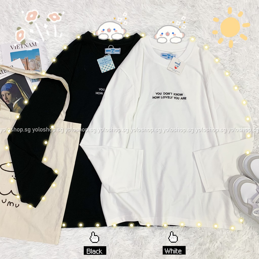 Áo Thun Tay Dài THÊU Unisex Form Rộng YOU DON'T KNOW | BigBuy360 - bigbuy360.vn