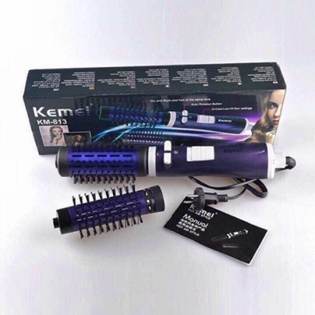 Lược sấy xoay 360 độ Kemei KM-813