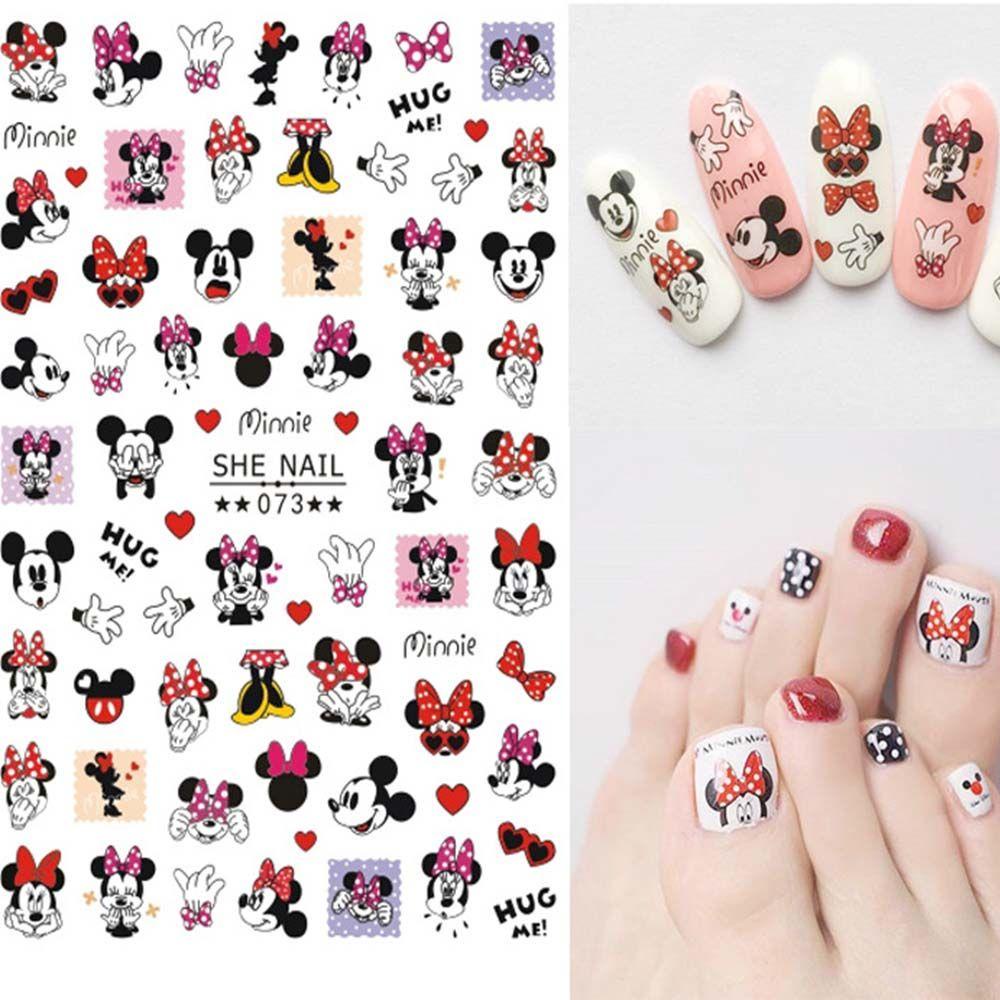 Miếng Dán Trang Trí Móng Tay Hình Chuột Mickey Minnie 3D Dễ Thương