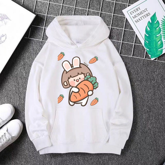 Áo Hoodie Nam Nữ Thu Đông Ấm Áp Chất Nỉ Mềm Mịn Không Nhăn, Không Xù In 3D Bé Cà Rốt Siêu Xinh Cute Mặc Đi Chơi - Đi Học
