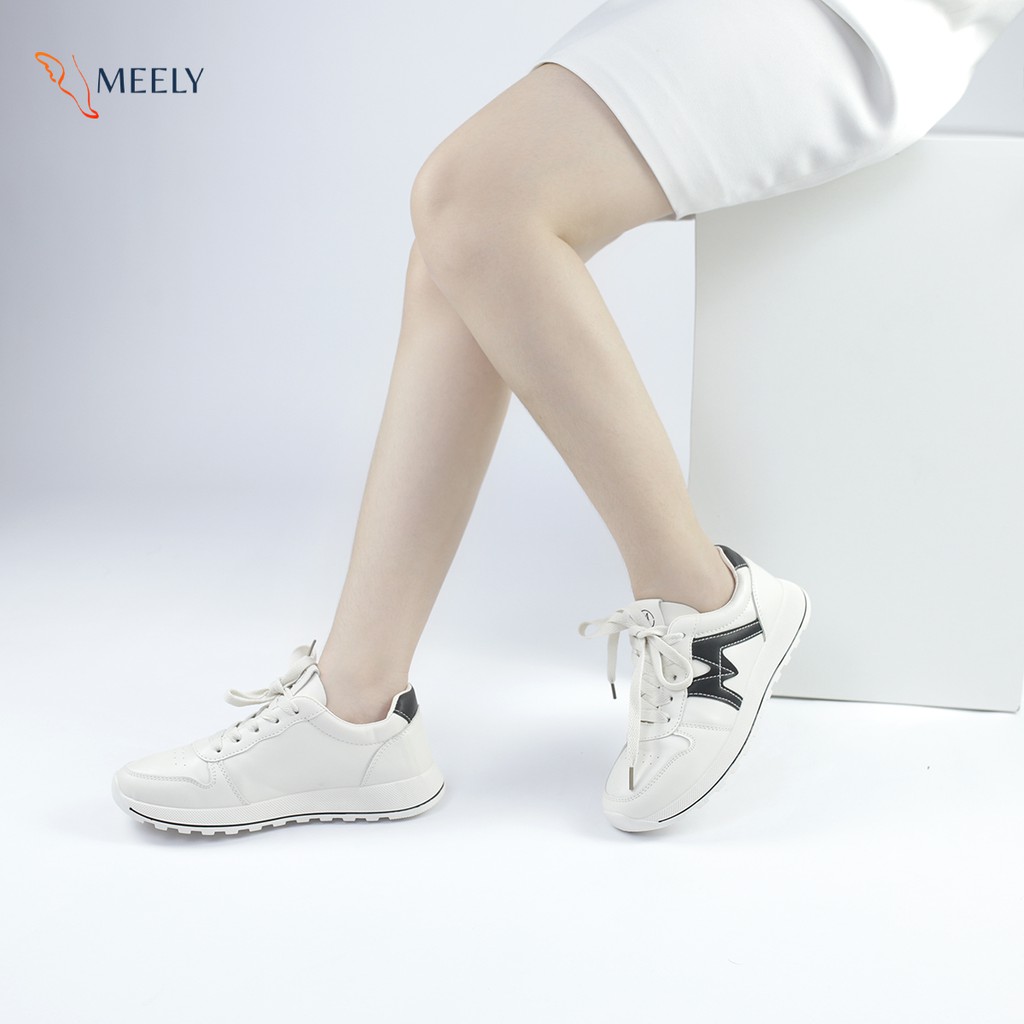 Giày Thể Thao Nữ MEELY Sneaker Ulzzang Đế Bằng Cổ Thấp Chữ M Cá Tính - ATH645