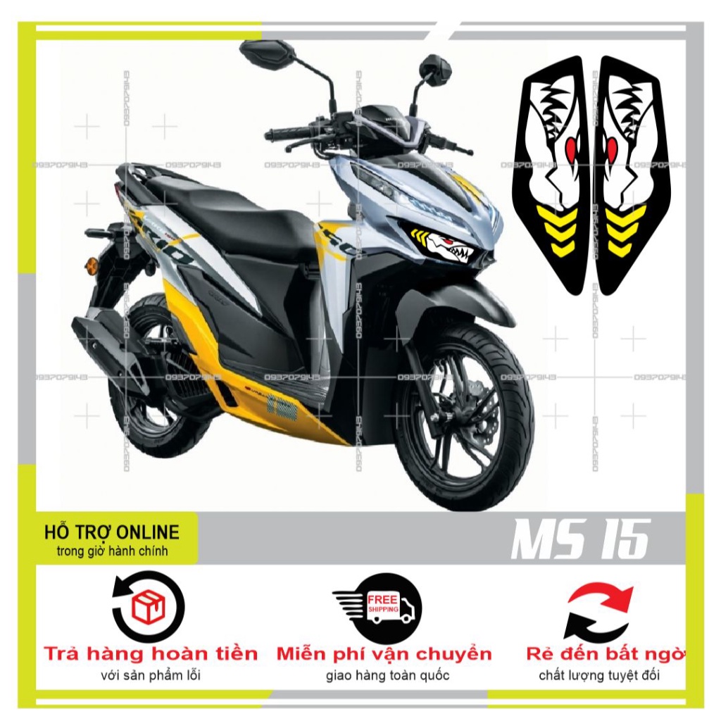 DECAL DÁN ĐÈN SƯƠNG MÙ XE VARIO 2020 (DECAL TRONG SUỐT) MS 15 - DUNG DECAL