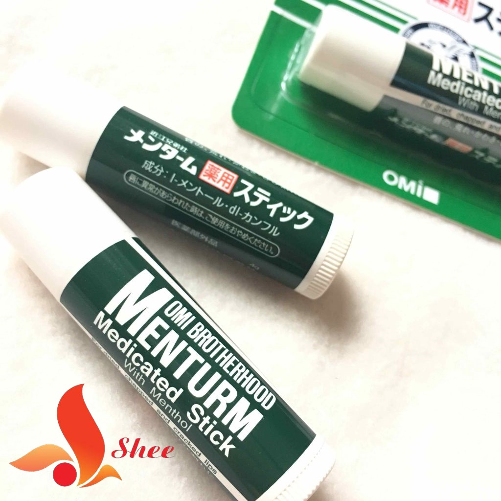 (Set đôi) Son Dưỡng Môi OMI Brotherhood Menturm Medicated Lip Balm Stick (4g) Nhật Bản