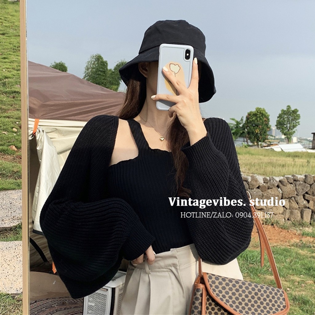 🚛[FREESHIP] Áo cardigan len đan tay bồng Ulzzang (hàng QC) - Ảnh thật