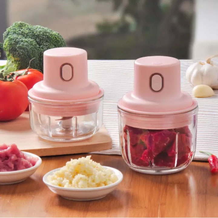 Máy Xay Mini Sạc Điện 250mm, Xay Đồ Ăn Dặm Cho Bé, Nhỏ Gọn Tiện Ích Dễ Sử Dụng, Xay Hành, Tỏi, Rau Củ