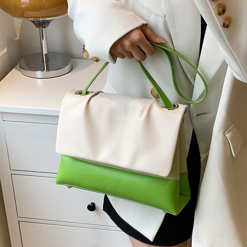 Túi Đeo Chéo Vai Màu Sắc Tương Phản Chất Lượng Cao Thời Trang Cho Nữ