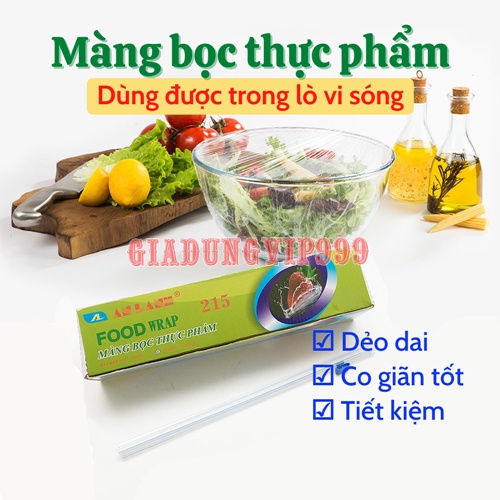 Màng bọc thực phẩm SALE Màng bọc thức ăn PE đa năng dẻo dai co giãn tốt bảo quản thực phẩm an toàn tiện lợi