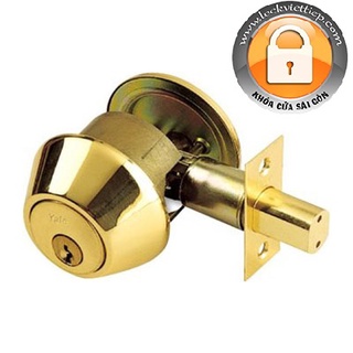 Khóa cóc, khóa phụ trợ yale v8111us3 vặn chìa màu vàng đồng