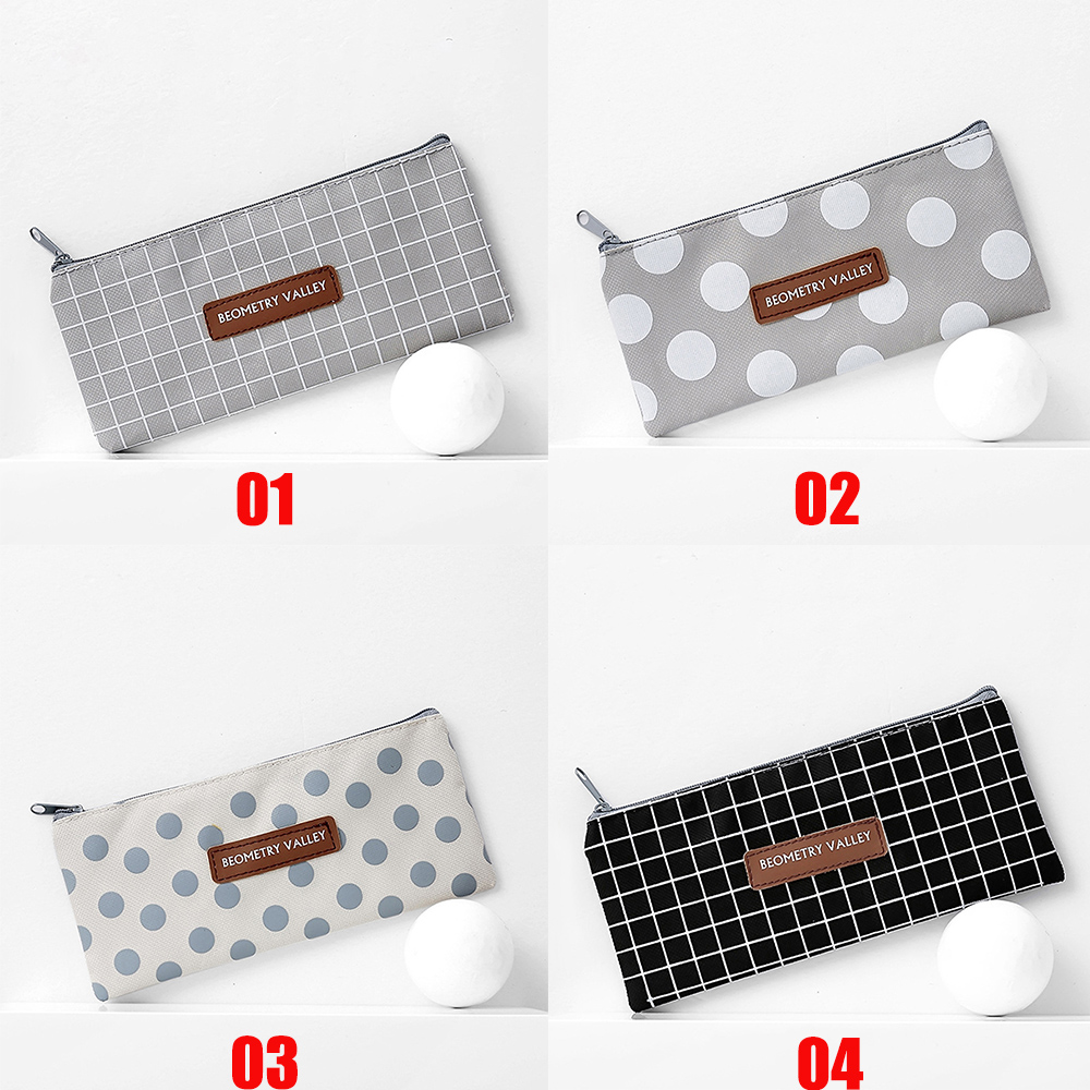 Túi Đựng Bút/ Đồ Trang Điểm Bằng Vải Canvas Di Động Tiện Dụng Mang Theo Du Lịch