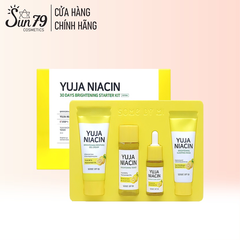 Bộ Kit 4 Món Dưỡng Da Trắng Sáng Mờ Nám , Tàn Nhang Some By Mi Yuja Niacin