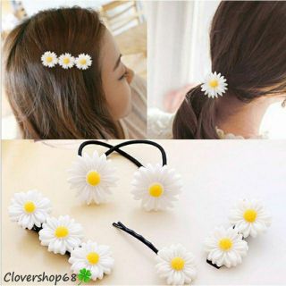Dây buộc tóc kèm kẹp tóc hoa cúc