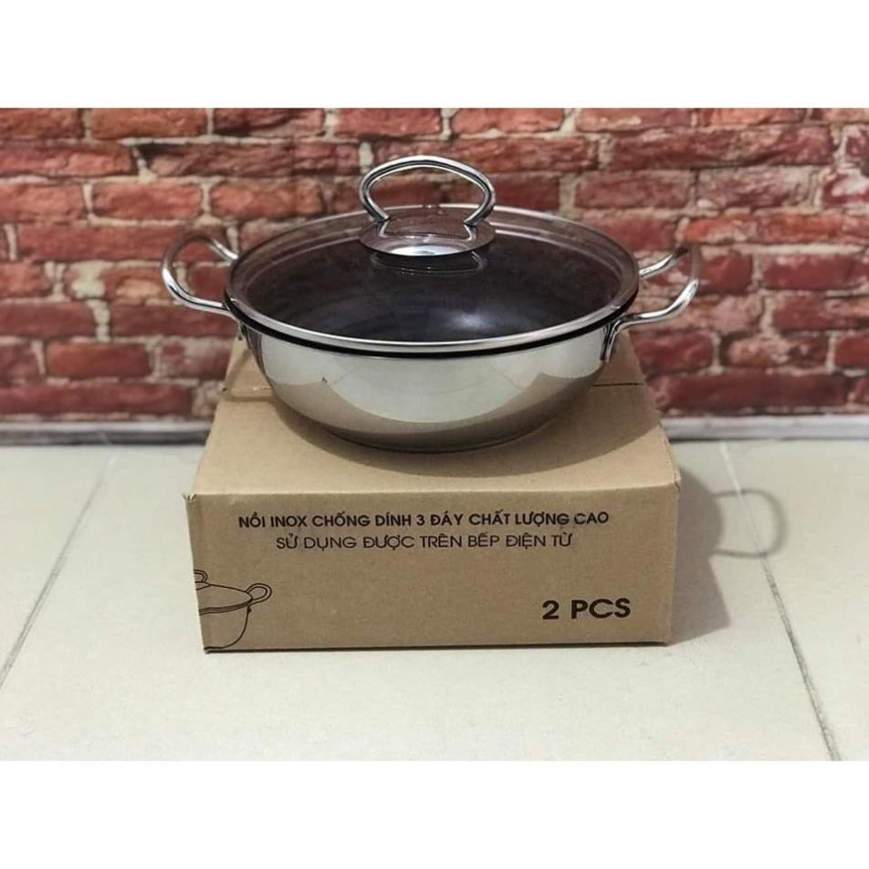 Nồi Chảo Fivestar Inox chống dính 3 lớp đáy 20cm