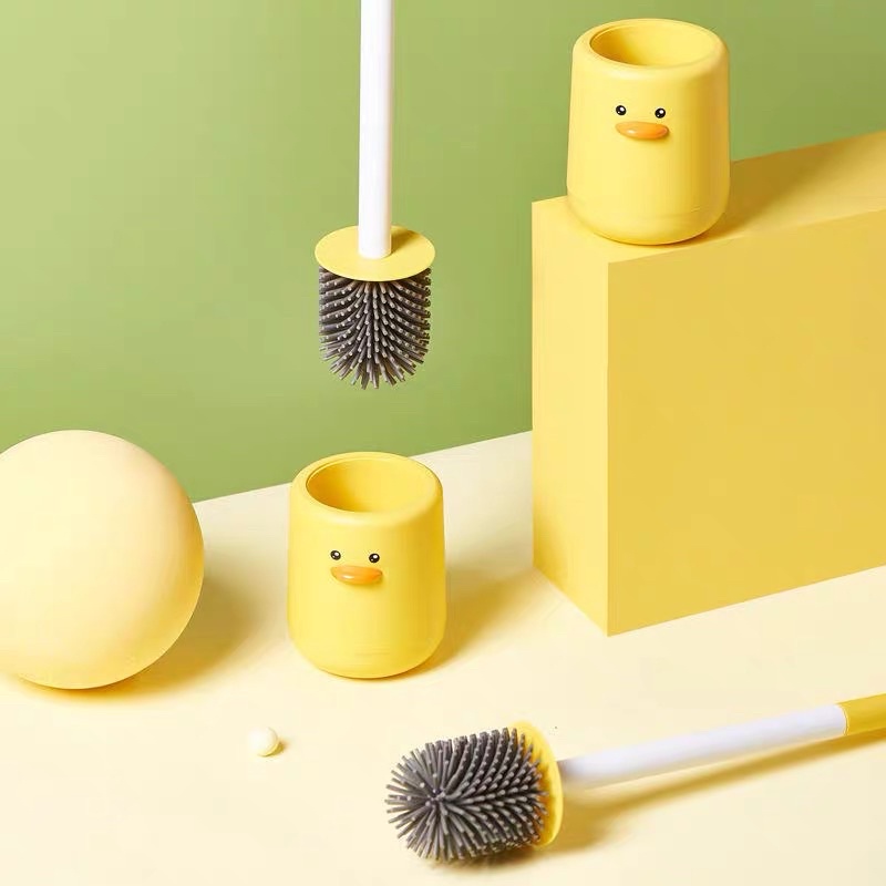 Cọ nhà vệ sinh toilet bồn cầu cao cấp chổi cọ nhà vệ sinh vịt vàng cute treo tường tiện lợi