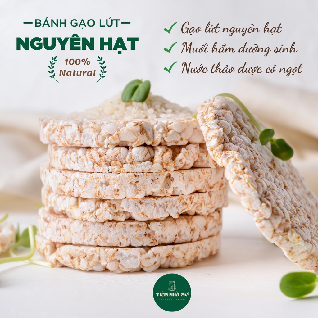 Bánh gạo lứt huyết rồng nguyên hạt bánh ăn kiêng, giảm cân, eatclean 170gr (gói 17-18 chiếc bánh) by tiệm nhà Mơ