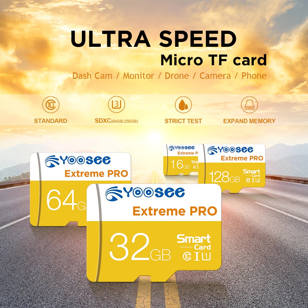 Thẻ nhớ microSDXC Yoosee Extreme Pro 32GB / 64GB / 128GB U3 4K R95MB/s W45MB/s (Vàng) - Nhất Tín Computer