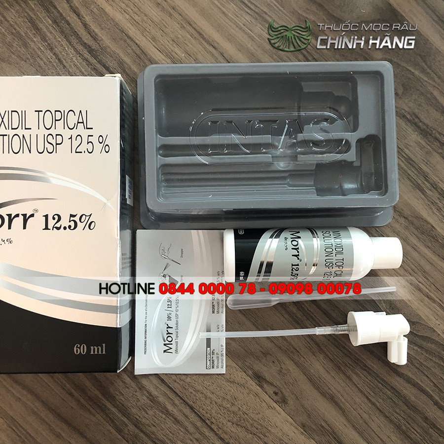 Dung dịch mọc râu Morr 12,5% Minoxidil 12,5% Intas