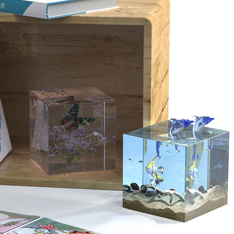 Khuôn Silicone Làm Nến / Xà Phòng Hình Khối Lập Phương DIY