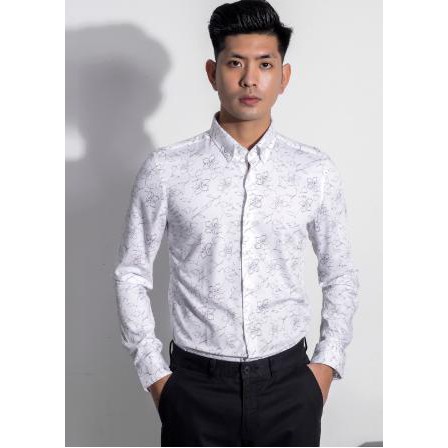 Áo sơ mi nam dài tay ARISTINO họa tiết hoa chìm From slim Als29307 (xả)