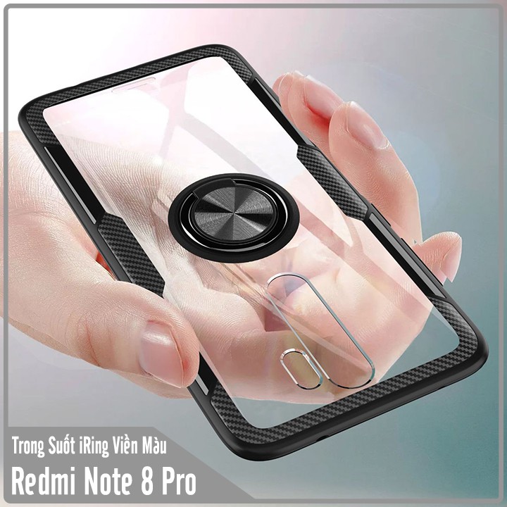 Ốp lưng Xiaomi Redmi Note 8 Pro Trong Suốt Chống Sốc iRing Viền Màu