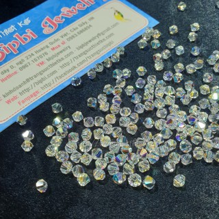 Pha lê Tiệp nón 4mm trắng cừ (100v)