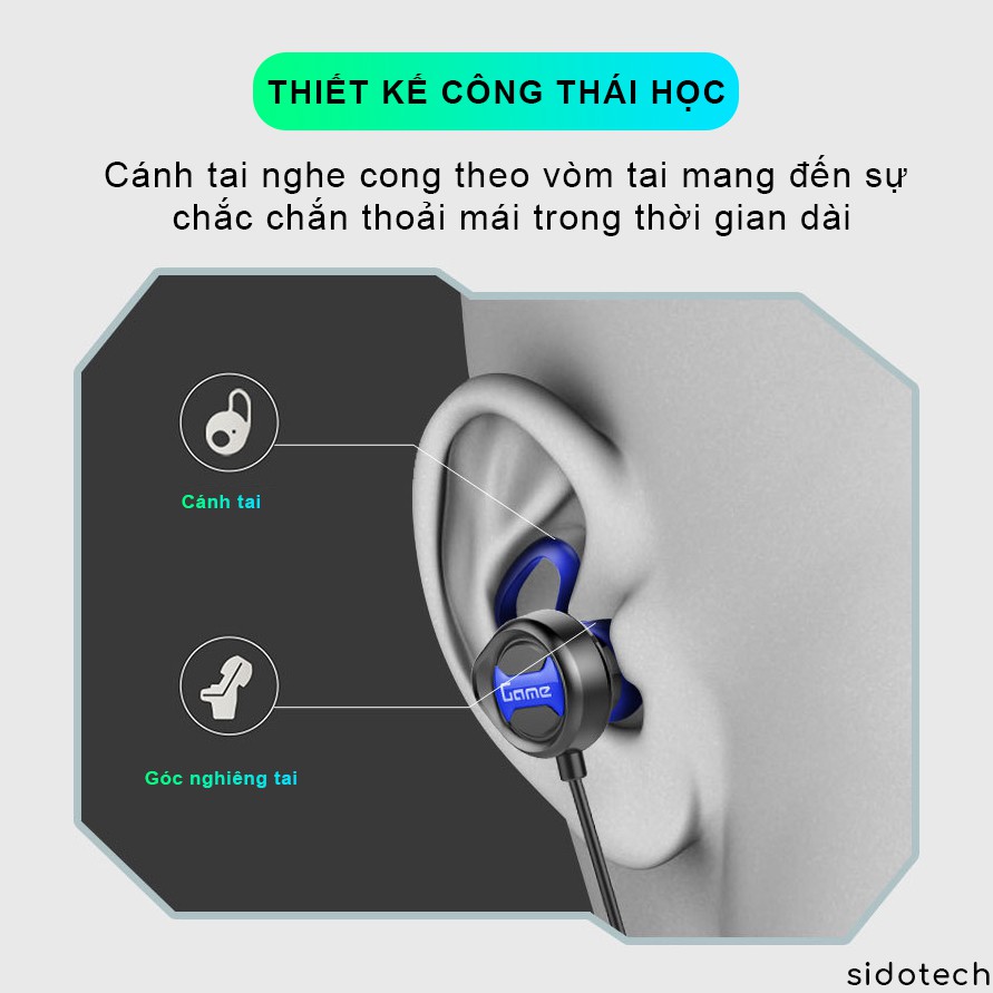 Tai nghe gaming SIDOTECH G18 cho game thủ chơi game điện thoại Pubg / FF / Liên Quân có 2 micro call team - Chính Hãng