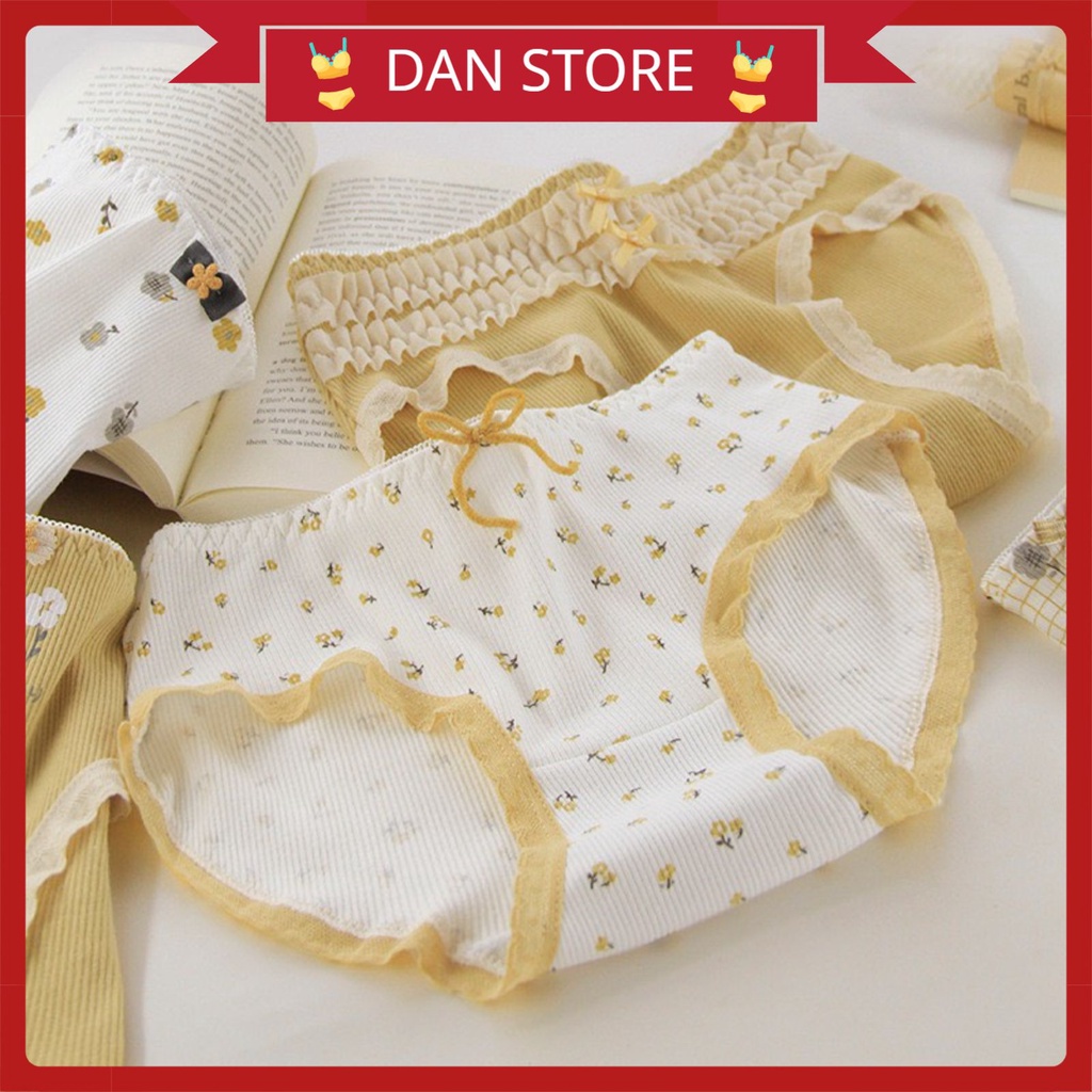 Quần Lót Cotton - Quần Lót Nữ Cotton thiết kế gân tăm cao cấp thoáng mát DAN STORE MÃ 1315