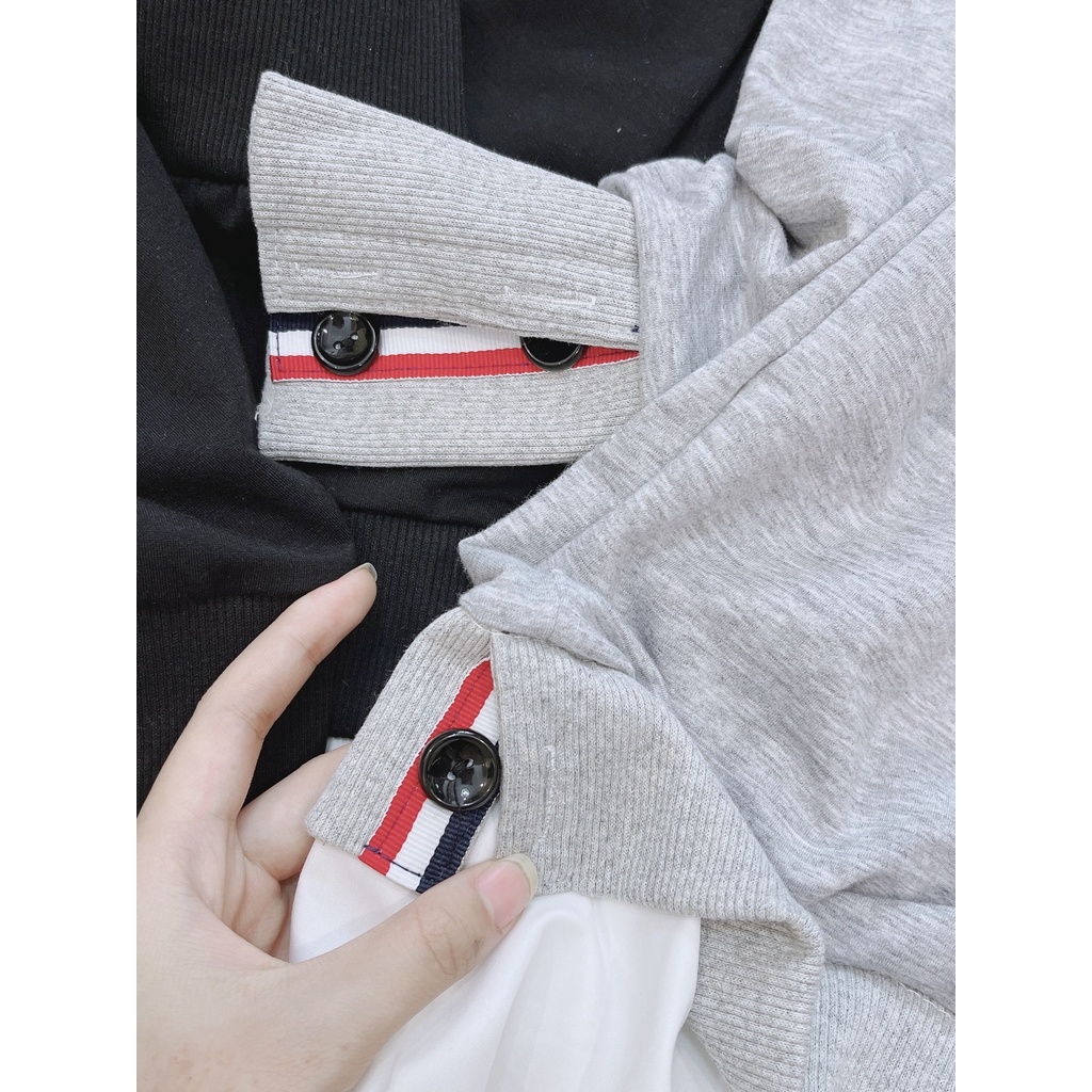 ÁO NỈ DA CÁ PHỐI - DÂY VIỀN 2 MÀU | BigBuy360 - bigbuy360.vn