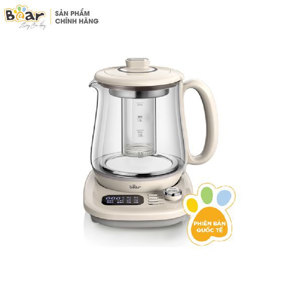 Máy pha trà Bear SUBE011 thủy tinh dung tích 1,5L nhỏ gọn tiện lợi, Ấm trà dưỡng sinh đa năng YSH-C15Q5