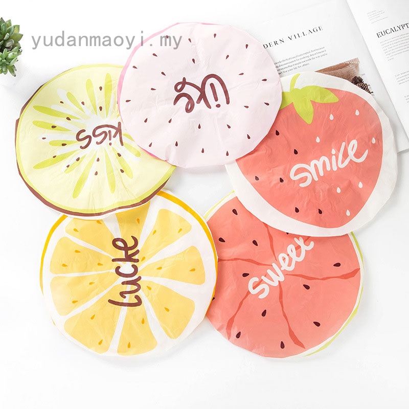 Mũ Trùm Tóc Khi Tắm Chống Thấm Nước Họa Tiết Trái Cây Cho Nữ