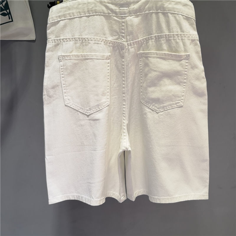 Jiashucheng Quần Yếm Denim Ngắn Không Đối Xứng Kiểu Mới Mùa Hè Châu Âu Độc Đáo Cho Nữ