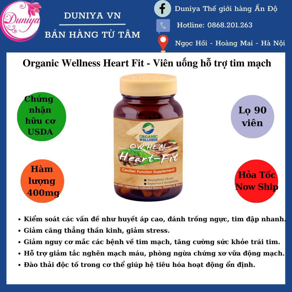 Viên uống hỗ trợ tim mạch Organic Wellness Heart Fit