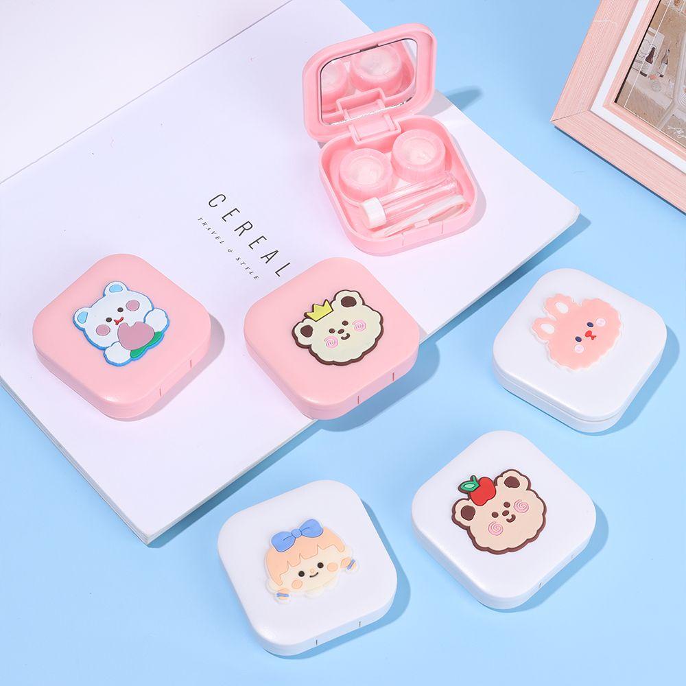 ESPO Hộp Đựng Kính Áp Tròng Họa Tiết Hoạt Hình Màu Trơn