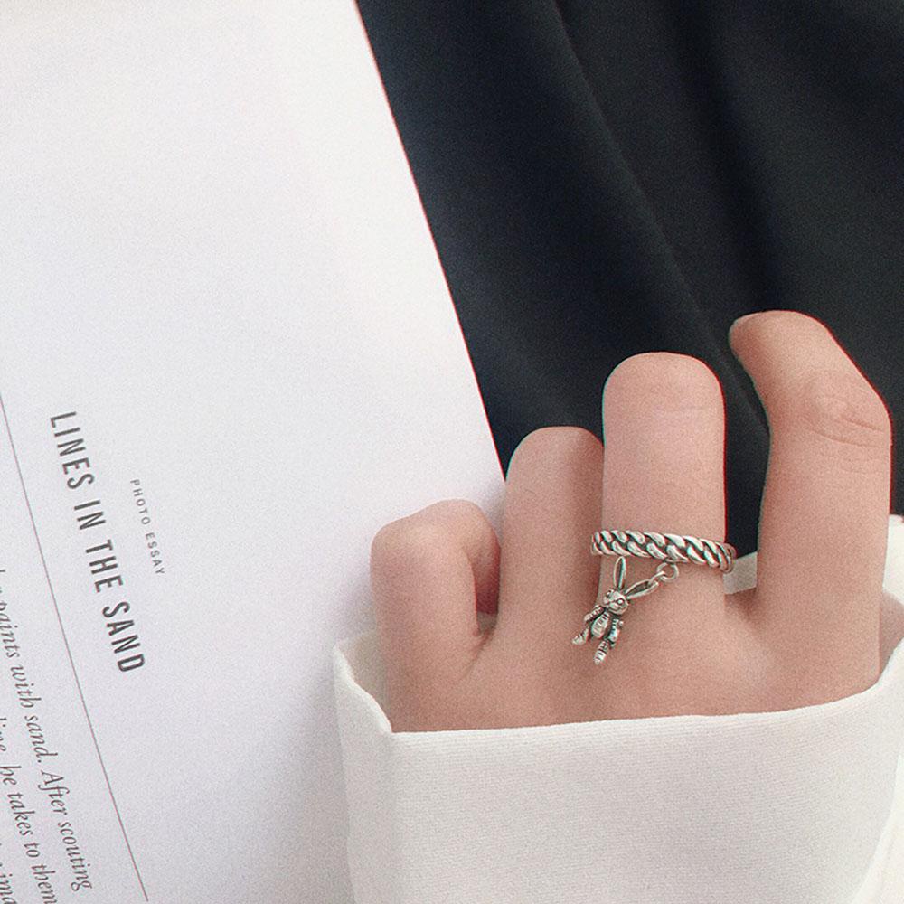 Nhẫn VANES1 Có Thể Điều Chỉnh Kích Cỡ Họa Tiết Hình Con Thỏ Dùng Cho Nữ|Trang Sức Dự Tiệc Màu Sắc Dành Cho Nữ