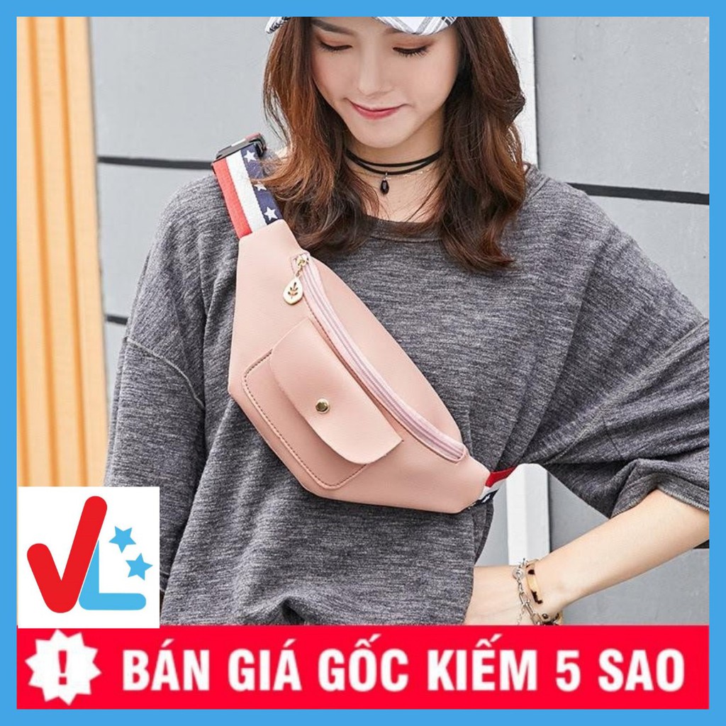 Túi Bao Tử Đeo Chéo Da PU Quai Sọc 3 Màu Trẻ Trung - VL