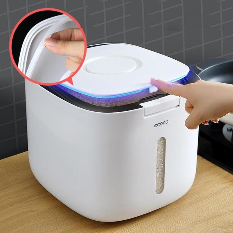 Thùng đựng gạo 5kg Ecoco cao cấp nắp đậy thông minh, chống ẩm mốc, côn trùng, nhựa ABS an toàn ( tuyển khách sỉ)